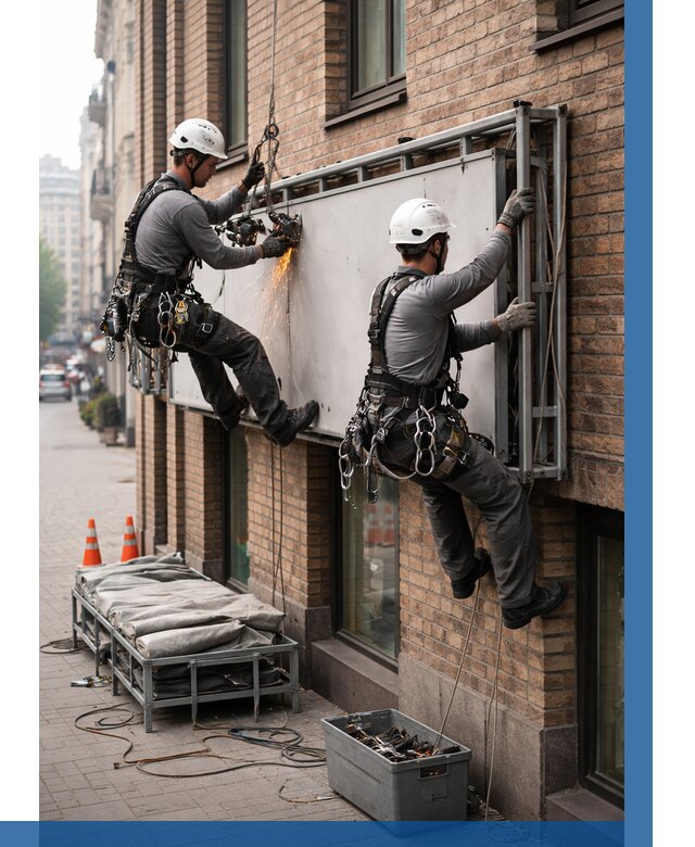 Демонтаж рекламной вывески в Гусе-Хрустальном от 6954 р. | ВЫСОТНИК-Гсь