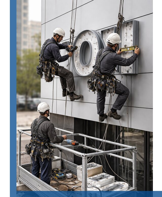 Профессиональный монтаж световых букв в Гусе-Хрустальном под ключ