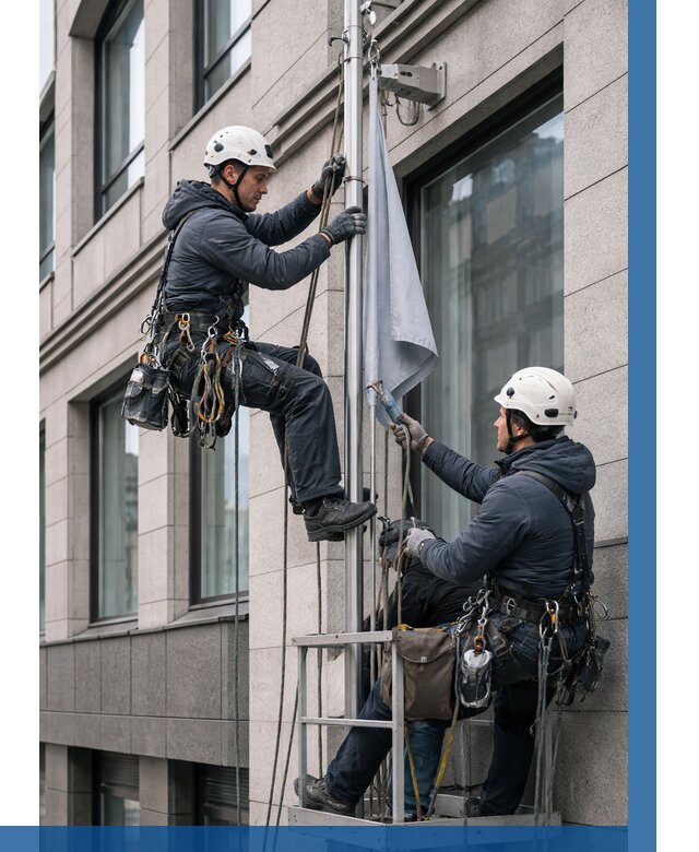 Установка флагов на фасаде в Гусе-Хрустальном от 4814 р. | ВЫСОТНИК-Гсь