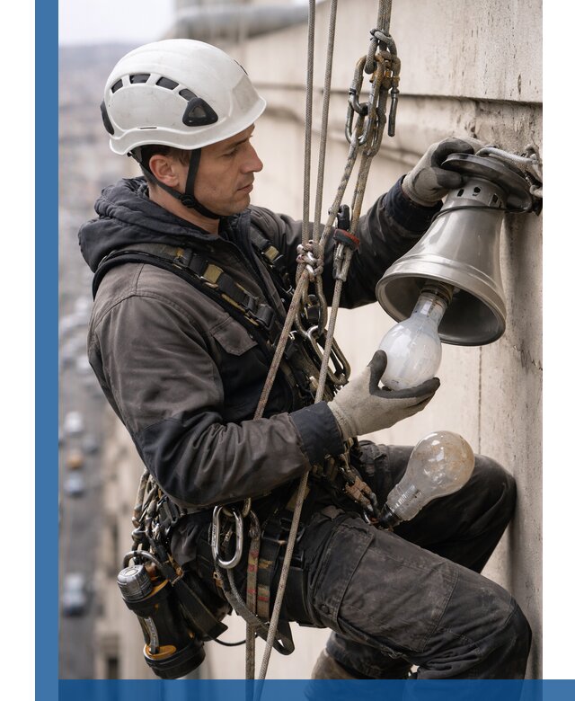 Замена ламп на высоте в Гусе-Хрустальном профессионально и быстро