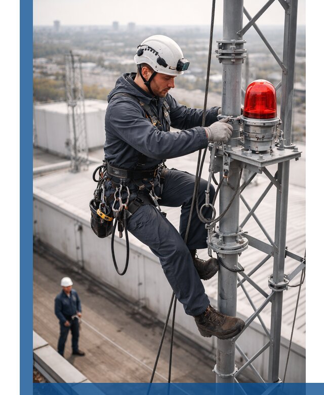 Монтаж заградительных огней и обслуживание объектов в Гусе-Хрустальном