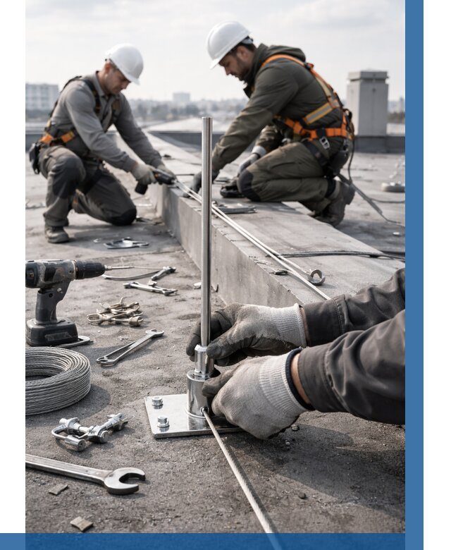 Монтаж молниезащиты на кровле в Гусе-Хрустальном цена от 26745 р. | ВЫСОТНИК-Гсь