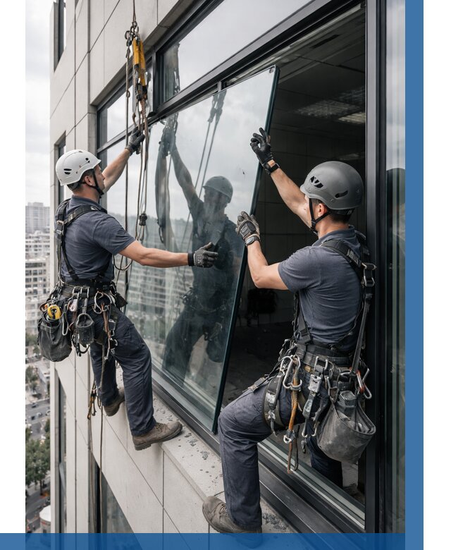 Замена стеклопакетов на высоте в Гусе-Хрустальном от 5884 р. | ВЫСОТНИК-Гсь