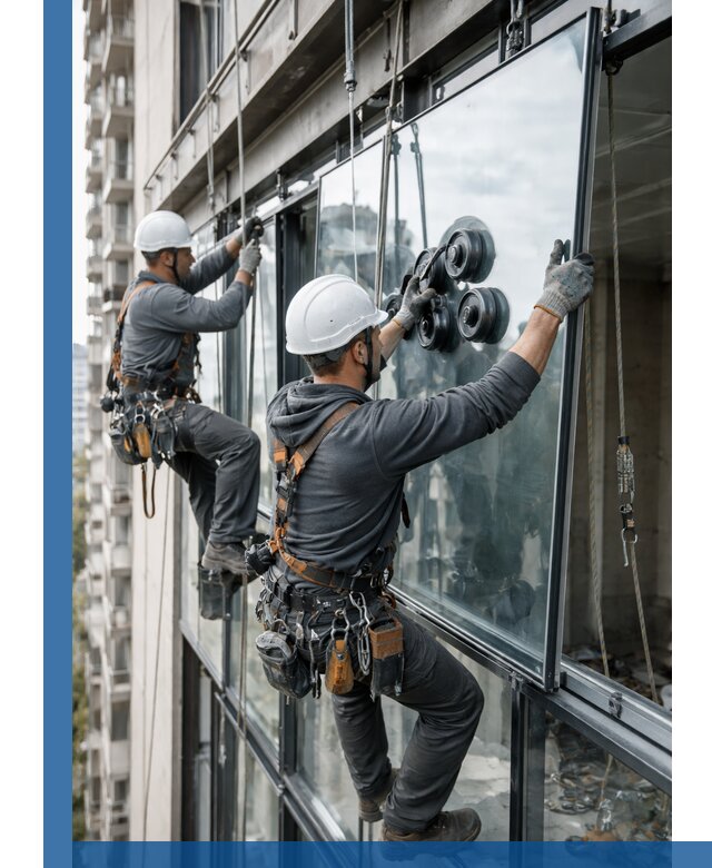 Витражное остекление фасадов и лоджий в Гусе-Хрустальном под ключ