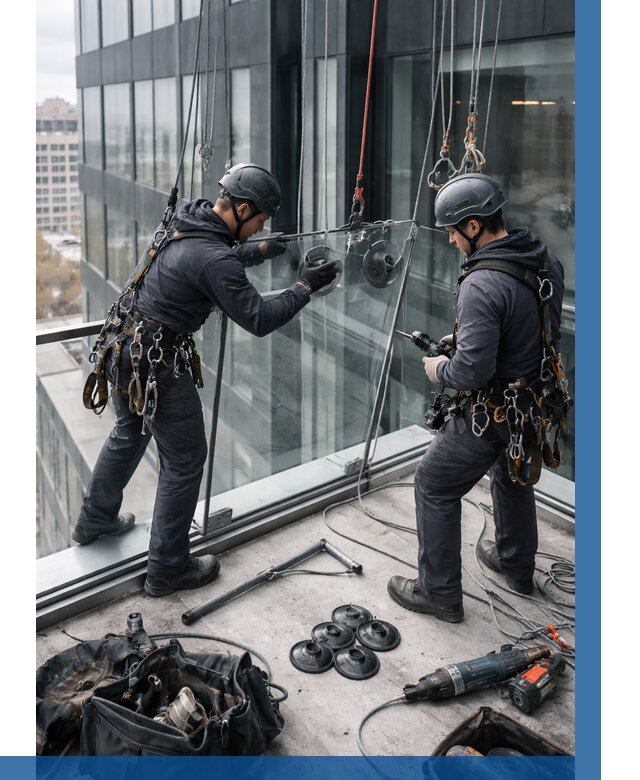 Монтаж стеклянных ограждений в Гусе-Хрустальном от 2675 р. | ВЫСОТНИК-Гсь