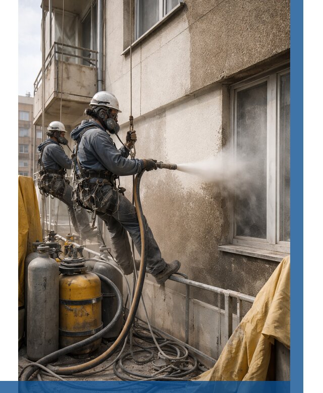 Пескоструйная очистка фасада в Гусе-Хрустальном от 695 р. | ВЫСОТНИК-Гсь