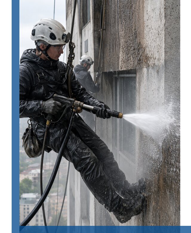 Гидроструйная очистка фасадов и конструкций в Гусе-Хрустальном