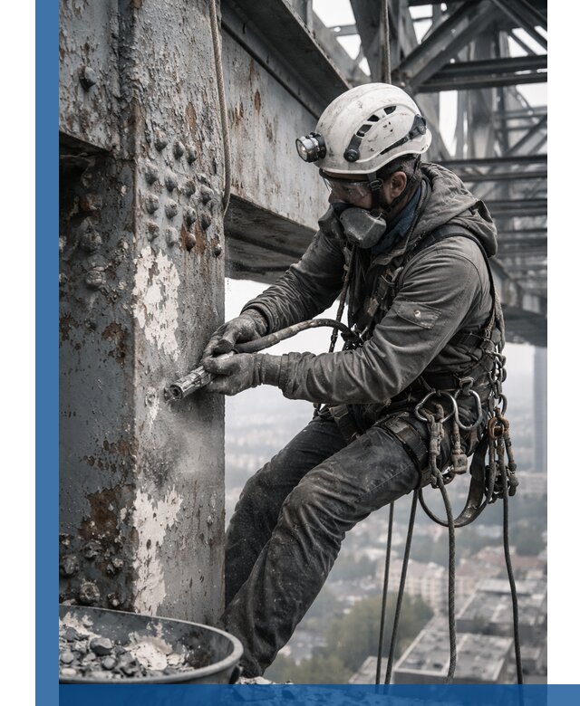 Удаление старой краски с металлических конструкций в Гусе-Хрустальном