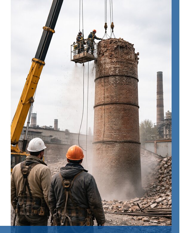 Демонтаж дымовой трубы в Гусе-Хрустальном от 96282 р. | ВЫСОТНИК-Гсь, смета