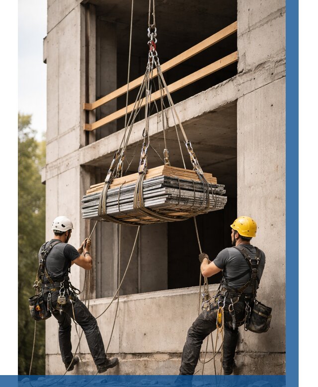 Подъем материала на этаж веревками в Гусе-Хрустальном от 1605 р. | ВЫСОТНИК-Гсь