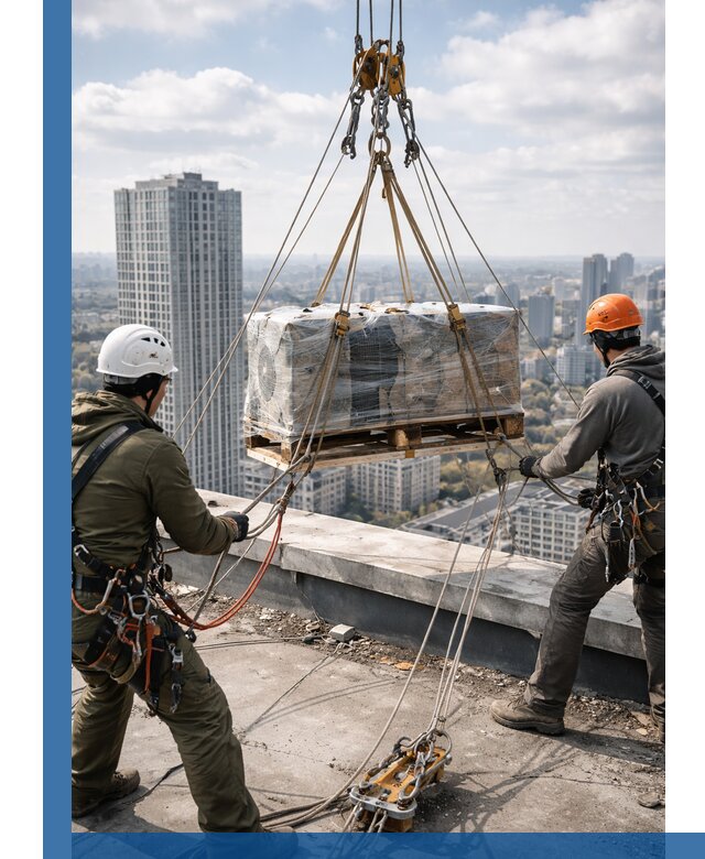 Подъем и монтаж крупногабаритных грузов на крышу в Гусе-Хрустальном
