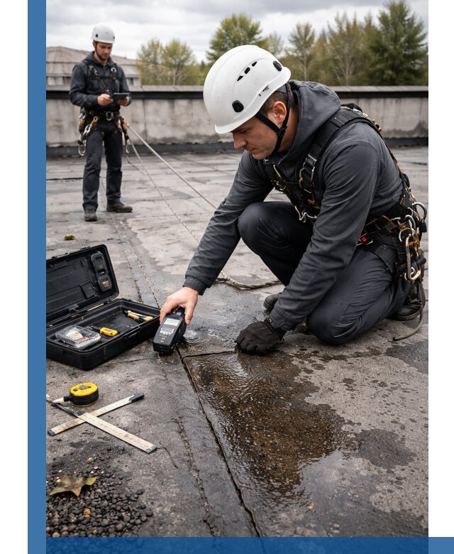 Обследование кровли на протечки и выявление дефектов в Гусе-Хрустальном