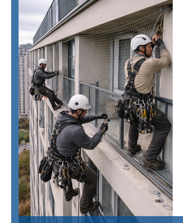 Профессиональный монтаж защитной сетки от птиц в Гусе-Хрустальном